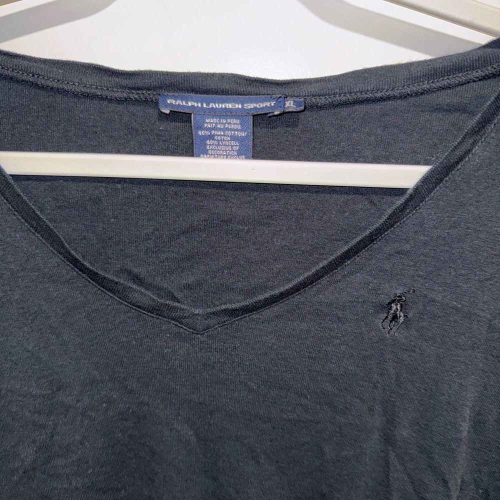 Ralph Lauren Y2K Womens black v neck Long Sleeve Top Size XL - Picture 3 of 8